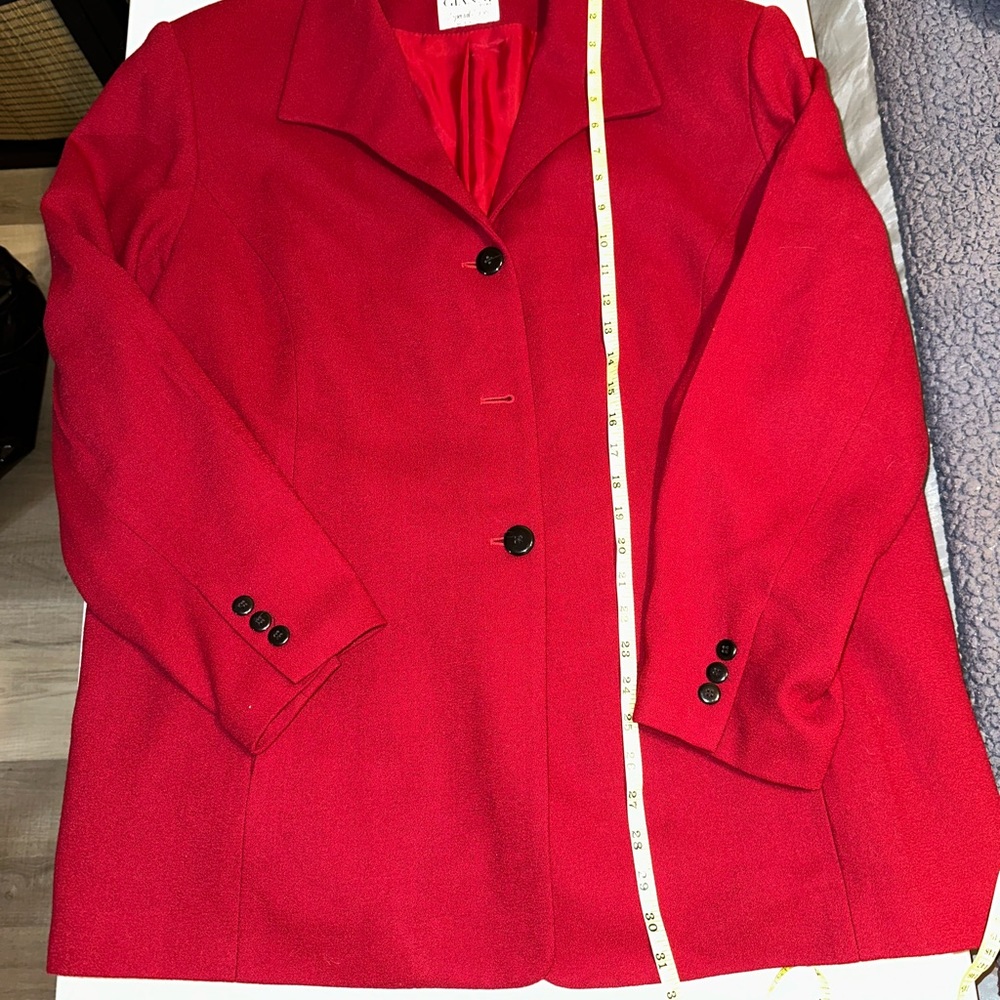 Elegant Red GIANNI Sport Special Sizes Sz 22 100% Wool Blazer